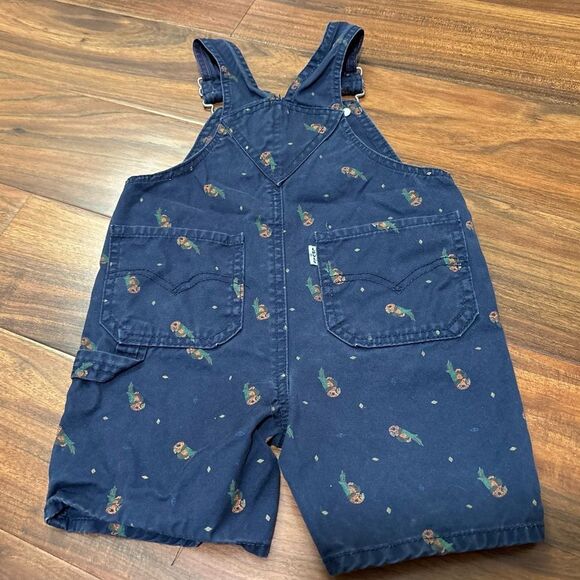 Levi’s navy parrot overall shorts - Picture 3 of 5
